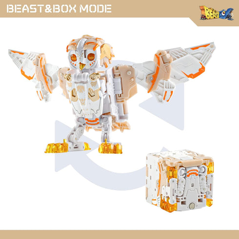 52TOYS BB-41 2/8.86inch 2 1 15 BEASTBOX WHITENOISE Owl Deformation Toys Action Figure, in Collectible Deformation Boy