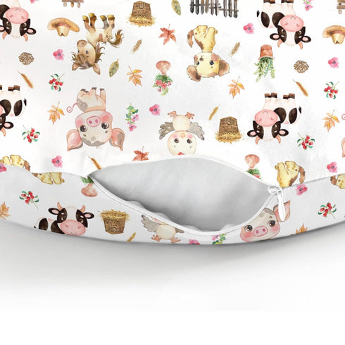 Farmland Cute Pastel Farm Animals Baby Nursing Pillow Covers for Boy Girl Farmhouse Pig Cow Chick Dog Meadow Nursing