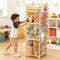 Stuffed Animal Storage,Wooden Zoo Toy Organizer with Wheels & Hanging Net, Cute
