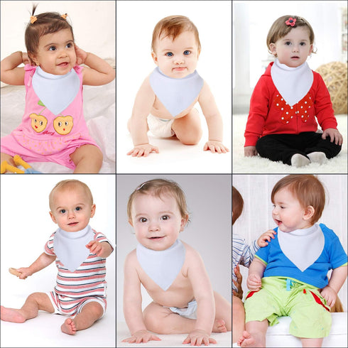 Maiwa Cotton Bandana Drool Bibs for Baby Boys and Girls, 8 Pack for Teething and Drooling