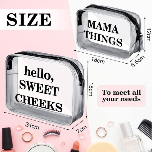 4 Packs Set Oudain Diaper Bag Organizer Pouches Clear PVC Travel Diaper Bag Waterproof Zippered Makeup Bag Dry Wet Bag