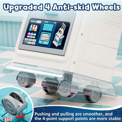 3-5, Set, 3 4 5 Lehoo Castle Doctor Kit for Toddlers Kids Doctors Play Mobile Cart with Lights and Sound, Pretend Play