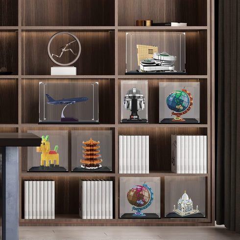Storage(8x8x12 inch, 20x20x30 cm) Acrylic Display Case for Collectibles Assemble Clear Acrylic Display Box for Lego