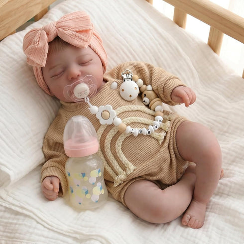 Dolls-20 inch 3 KSBD Realistic Reborn Baby Sleeping Lifelike Newborn Real Life Baby Dolls, Soft Cloth Body with Feeding