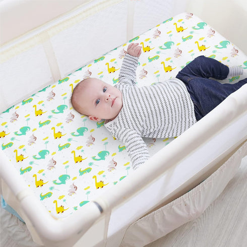 Pack and Play Sheets Boys Animals, Soft and Breathable Material Compatible with Graco Pack and Play