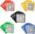 50-Pack Multi-Color Bingo Game Cards Set with Easy Read Numbers, Reusable Paper Sheets for Game Nights