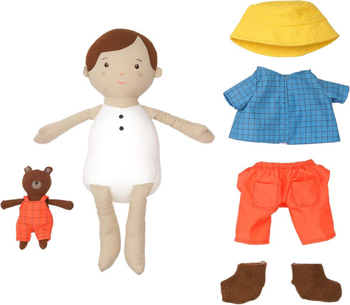 14 Inch Manhattan Toy Playdate Friends Alex Machine Washable and Dryer Safe Doll with Mini Bear Stuffed Animal