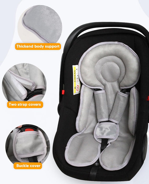 Kaelox 3 1 Infant Car Seat Insert for Newborn Girls Boys, in Reversible Cushion for Carseat with Strap Pads Buckle