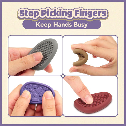 8 Pack Fidget Toys Adults Sensory Stone: Texture Worry Stone for Kids Calming - Sensory Autism Toys for Stress Relief