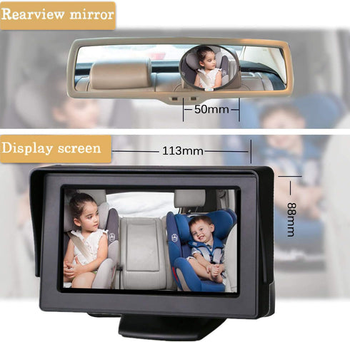 1080P 4.3 inch Itomoro Baby Car Camera, Easily Install Baby Car Mirror Clear Car Baby Camera for Rear Facing Seat