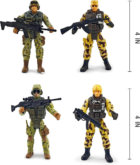 3-7,Military Set KAIM Army Toys for Boys Age Toy with Lights & Sounds, Army Men Toy Soldiers Action Figures,Military