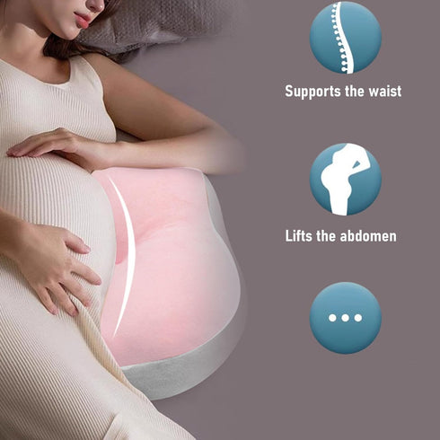 NOENNULL W Shaped Pillow for Women Cotton Adjustable Belly Support Maternity Wedge Pillow for Side Sleepers (Pink)
