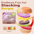 Set Wooden Play Food for Kids Pretend Hamburger Fast Food Toy Play Kitchen Accessories for Toddlers Toy Food Gift