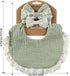 Muslin Baby Bibs Drool Teething Bibs Headband Set Drool Cloths Bibs 4-Layer Organic Cotton Lace Waterproof for Girls