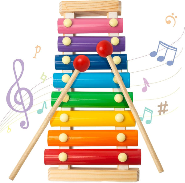 MCPINKY Xylophone for Kids, Educational Musical Toy with Child Safe Mallets for Toddlers 1-3