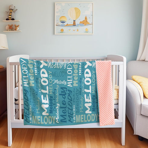Infant(47"x60") KAINSY Custom Baby Blanket, Baby Personalized Name Blanket for Boys Kids with Double Layer Dotted