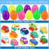 12Pcs Prefilled Easter Eggs with Toy Cars: Filled Easter Eggs with Soft Rubber Car Toys, Easter Basket Stuffers