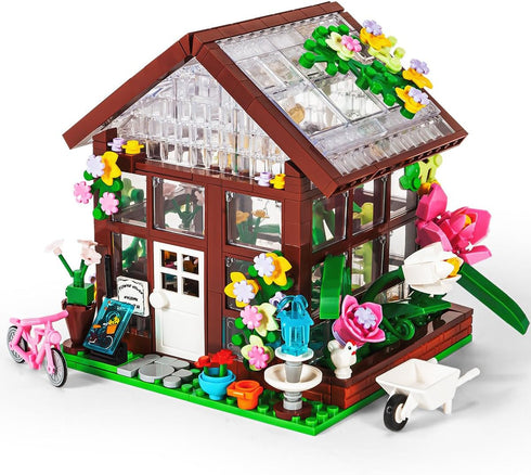 SEMKY City Series Flower House Building Blocks Set with LED Lights, (579Pieces)