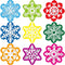 Fancy Land Christmas Stickers, Foil Snowflake Stickers for Holiday Party Supplies, 200Pcs Per Roll