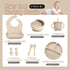 8 Set, 6+ Baby Led Weaning Supplies, Piece BPA-Free Silicone Feeding Silicone Suction Bowl, Forks & Spoons, Bib & Cup