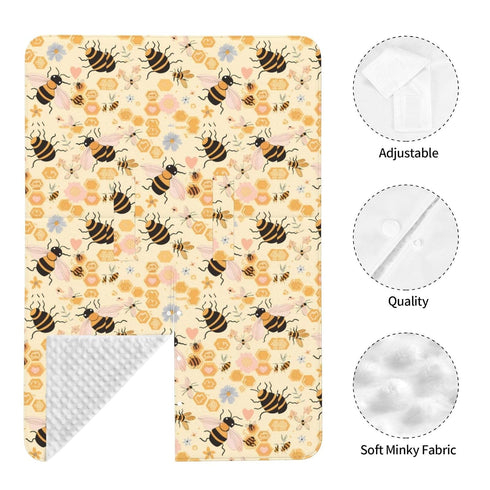 Sweet Honey Cute Bees Baby Car Seat Canopy Nursing for Breastfeeding Multi-Use Infant Stretchy Carrier Carseat Winter