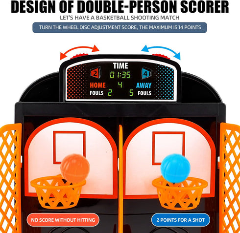 Mini Basketball Game, Tabletop Basketball Toys for Kids and Adults, Desktop Games for Office Stress Relief