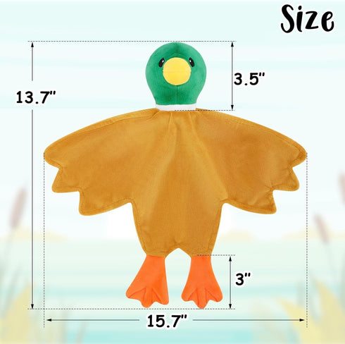 Baby Security Blanket, Mallard Duck Soft Lovey Plush Snuggle Gift, Unisex Newborn Toddler Nursery Decor