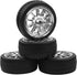4Pcs 2.55in Rubber Tires & 12mm Hex Plastic Wheel Rims Set 10-Spoke with Foam Compatible with Traxxas Kyosho HPI Tamiya
