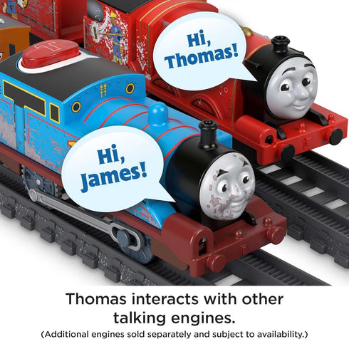 Thomas & Friends Motorized Talking Toy Train, Thomas Engine with Sounds & Passenger Cars for Kids Ages 3+