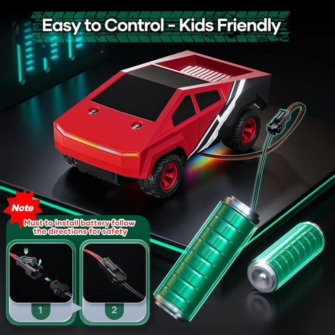 2WD 1/24 2.4GHz 3+, HOMETALL Remote Control Car RC Trucks - RC Truck Toy RC Cars for All Terrain, Scale Pick-up Hobby