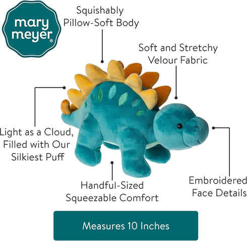 Mary Meyer Smootheez Pillow-Soft Toy - 10-Inches Blue Stegosaurus Dinosaur Stuffed Animal