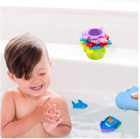 INNOCHEER Baby Bath Toys for Water Table, 13 Pcs Toddler Water Toys with Quick Dry Organizer Net
