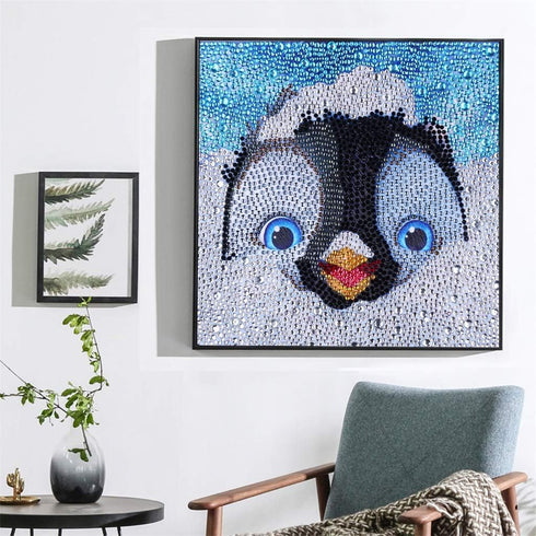 5D Diamond Painting Kits for Kids, Full Drill Painting by Number DIY Mosaic Arts Crafts Supplies (Penguin)