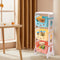BAIODNB 3-Tier Rolling Cart, Toy Storage Organizer Utility Rolling Cart with Universal Wheels, Doll Activity Rack Shelf
