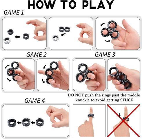 6 Set 8 9 10 11 12+ Cevioce PCS Magnetic Rings Fidget Toys for Adults Boys Teens,ADHD Anxiety Fidget Spinner Magnetic