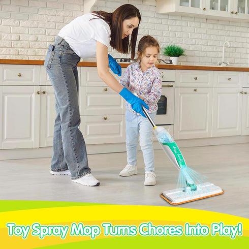 Set 3 4 5 Kids Spray Mop Toddler-Size Mini Mop with Real Water Spray, Toddler Cleaning Toy for Kids Montessori Toys