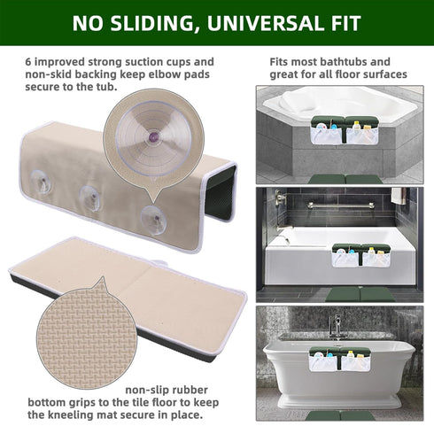 Elbow Set Bath Kneeler and Rest Baby Bath Kneeling Pad, Thick Anti-Slip Bathing Kneeling Mat Cushion Quick Drying