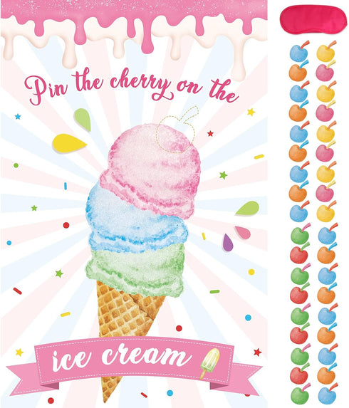 Hooqict Pin The Cherry On The Ice Cream Game Birthday Party Games
