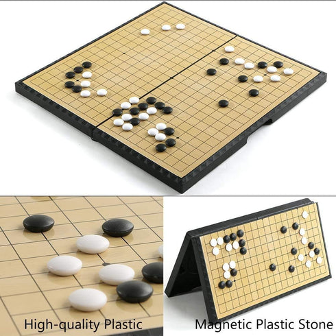 11 Inch Go Game Set - Magnetic Travel Board Game with Plastic Pieces for Classic Strategy Fun