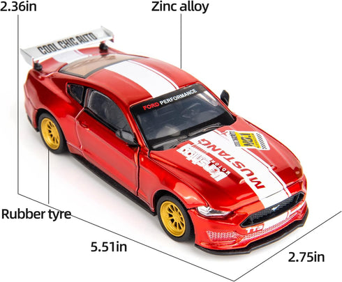 1/42 Ford Mustang Car Model, Take Apart Assembled Car, DIY Educational Building Toys for Children, Red