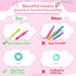 FLYINGSEEDS Unicorn Jewelry Making Kit with 5 Rubber Necklaces, 100 Big Holes Beads Toy Set