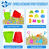 Holady 17 Set Pcs Beach Toy for Kids - Includes Bucket, Molds, Shovel, Rake, Sifter & Castle Toys - Sand Bucket