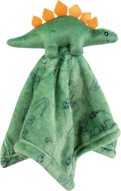 3-Pack, Hudson Baby Unisex Baby Animal Face Security Blanket, Dinosaurs One Size