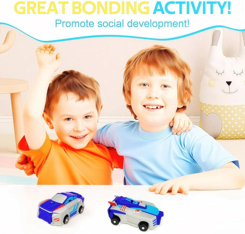 WIESSOC Toy,2 Collision Transforming Dinosaur Car Magnetic Cars Transform Into Dinosaur Toys,Transformation Car Toys