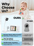 NUOTUN 2.8 1080P 2-Way Baby Monitor with Camera and Audio, Baby Monitor No Wifi with Clip for Crib & Stand, Portable HD