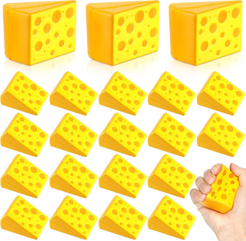Libima 24 Pcs Cheese Stress Toys Bulk Fake Cheese Party Favors Foam Squeeze