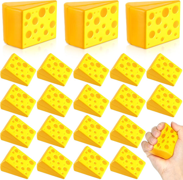 Libima 24 Pcs Cheese Stress Toys Bulk Fake Cheese Party Favors Foam Squeeze