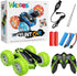 KKONES Remote Control Car, 2.4GHz Electric Race Stunt Car, 360° Rolling Rotation, LED Headlights RC Off Road Gift