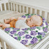 Purple Wildflowers Watercolor Baby Nursing Pillow Covers for Boy Girl Retro Hydrangea Floral Leaves Nursery Slipcovers