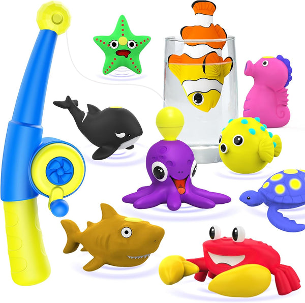 Staroud Color Changing No Hole Magnetic Fishing Bath Toys for Kids Toddlers Baby,